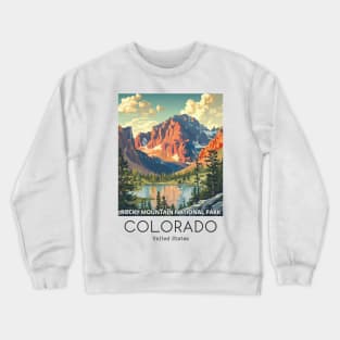 A Vintage Travel Illustration of the Rocky Mountain National Park - Colorado - US Crewneck Sweatshirt